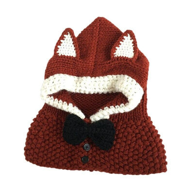 bonnet capuche renard roux