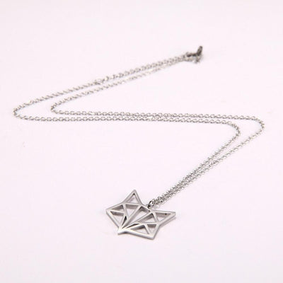 collier renard origami argent