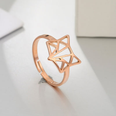 bague renard origami or rose