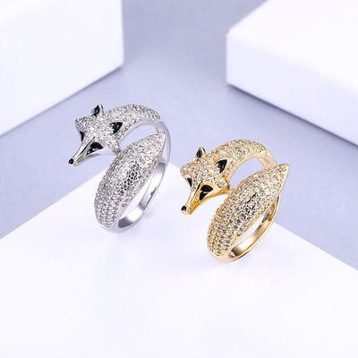 Bague renard femme argent et or