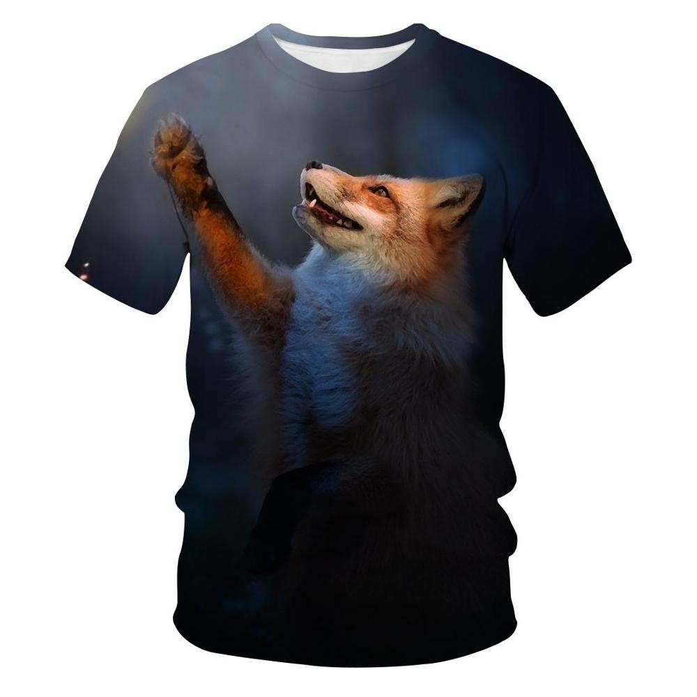 T-shirt avec renard qui lève ses pattes 