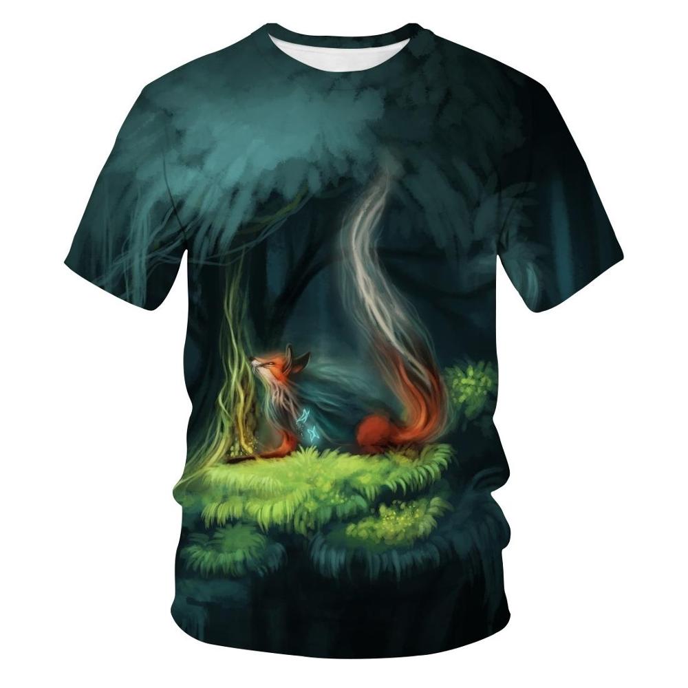 t-shirt renard dans la forêt