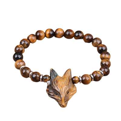 Bracelet Renard Tête Oeil de Tigre