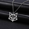 collier renard origami argent