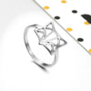 bague renard origami argent