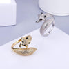 Bague renard femme argent et or