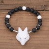 Bracelet Renard Tête Pierre de Lave