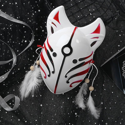 masque renard kitsune noir