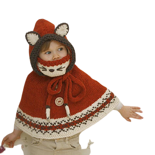 bonnet capuche renard roux