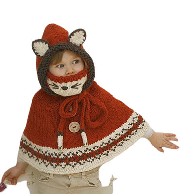 bonnet capuche renard roux