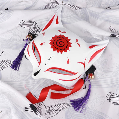 masque renard japonais rouge