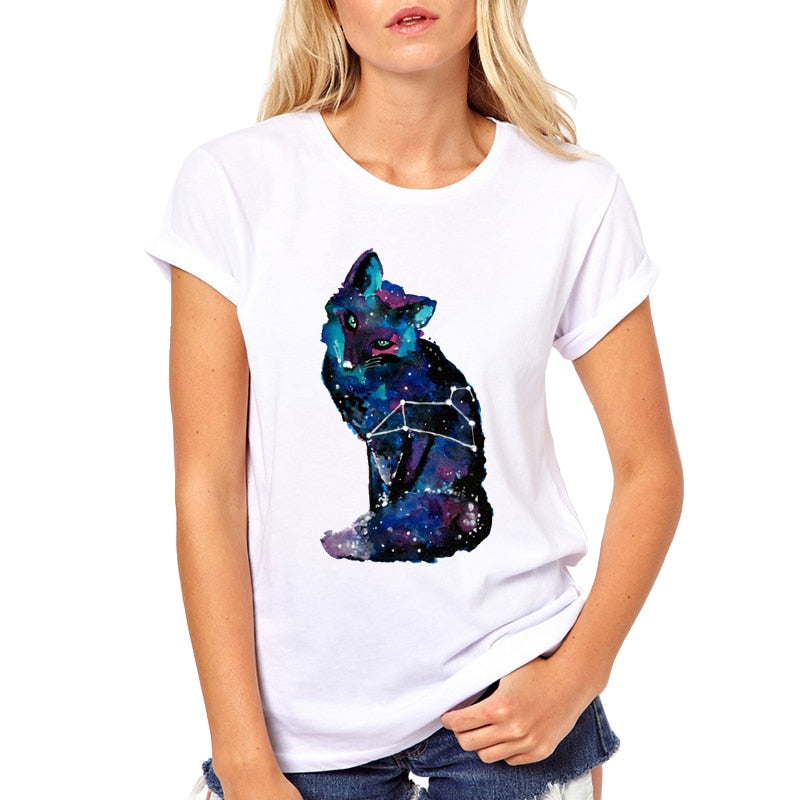 t-shirt renard galaxie espace