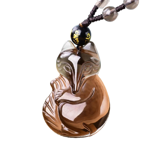 Collier Renard Chanceux Obsidienne