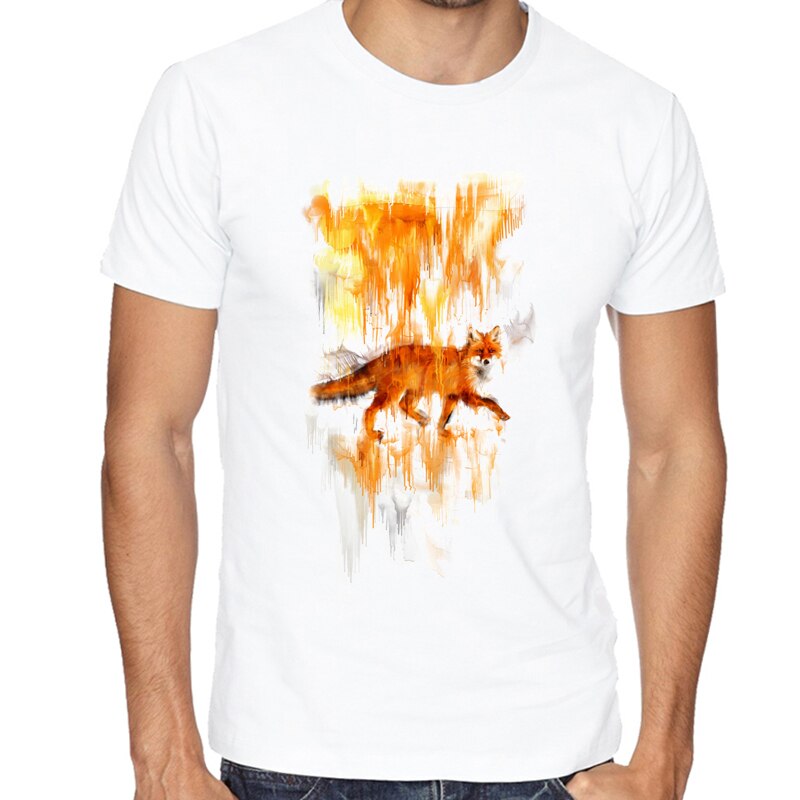 t-shirt renard pluie peinture