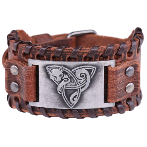 Bracelet Renard Viking Triquetra Cuir