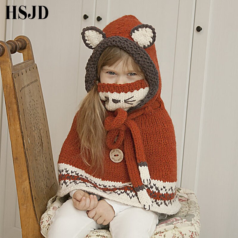 Bonnet Roux Bonnet Renard Cagoule + Cape 2 pièces Enfant | La Boutique du Renard