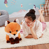 peluche renard roux avec femme