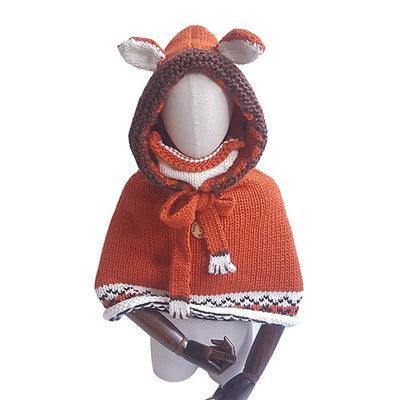 bonnet capuche renard roux