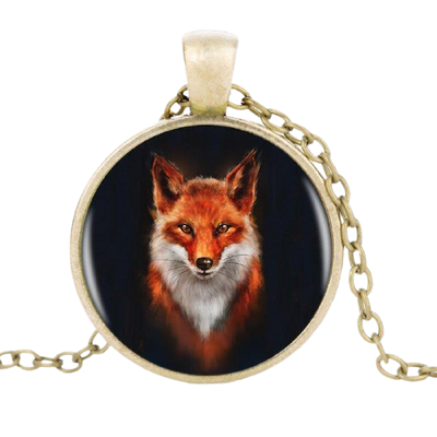 Collier renard roux or