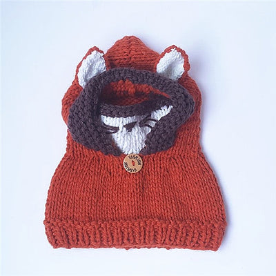 Bonnet Cagoule Renard Tricot Enfant