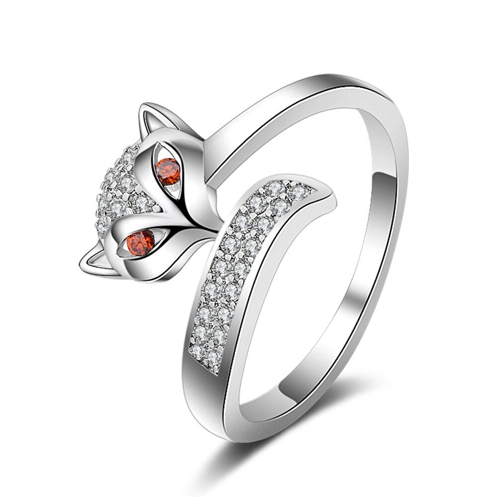 bague renard argent 