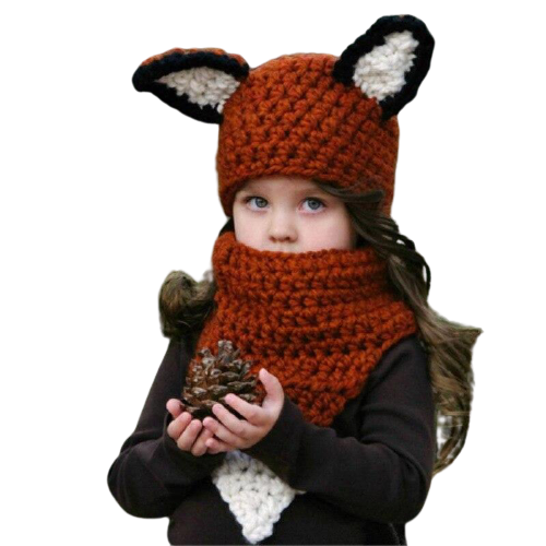 Bonnet Renard Enfant + Echarpe 2 pièces