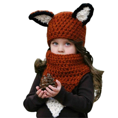 Bonnet Renard Enfant + Echarpe 2 pièces