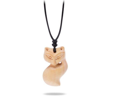 Collier Renard en Bois