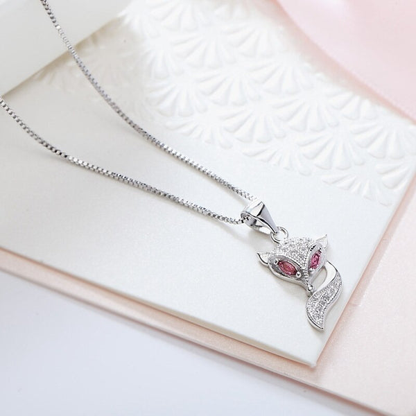 Collier Renard En Argent Et Acier Inoxydable - Idée Cadeau Pour Femme, Bijou élégant