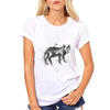 t-shirt renard femme prismatique