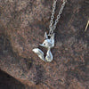 Collier Renard Cartoon Mignon Argent