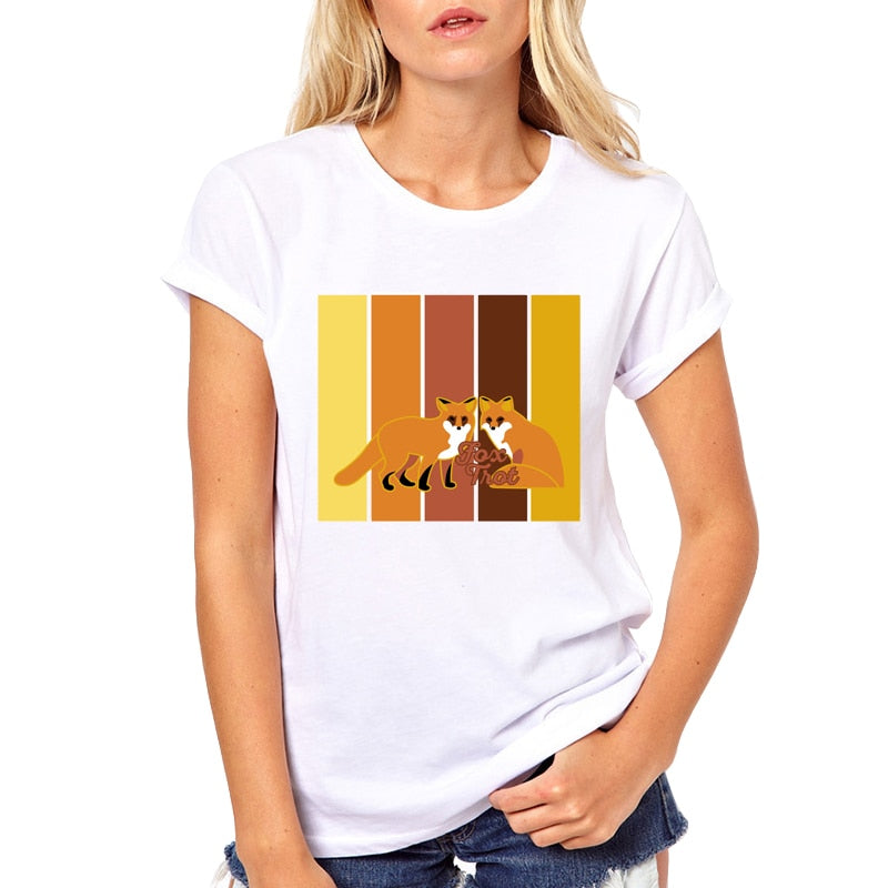 t-shirt renard femme nuancé