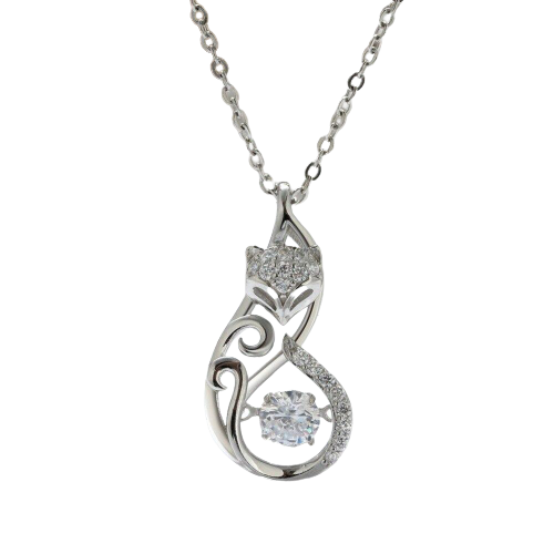 Collier Renard Femme Glaciale Argent