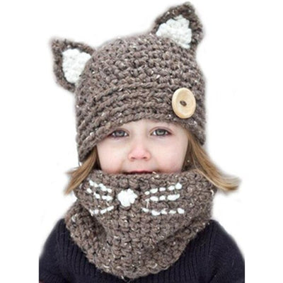 Bonnet Renard Enfant + Echarpe 2 pièces