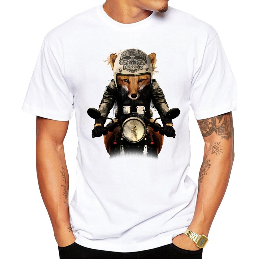 t-shirt renard moto