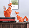 statue renard origami roux