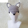 bonnet renard fille tricot gris