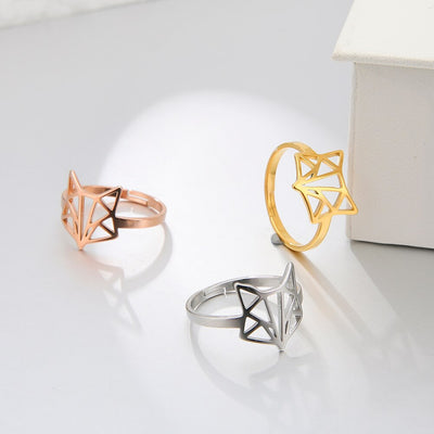 bague renard origami