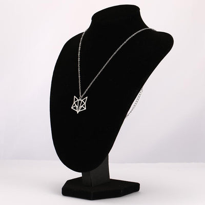 collier renard origami argent