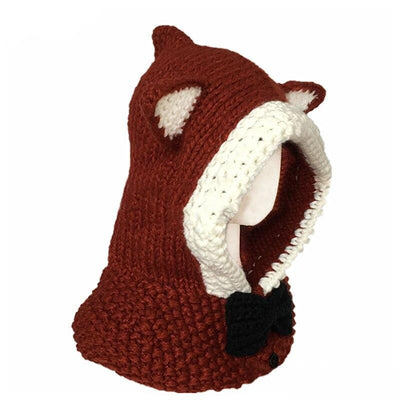 bonnet capuche renard roux