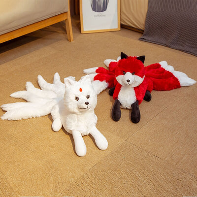 peluches renard rouge et blanc