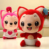 peluche renard rouge et rose bébé