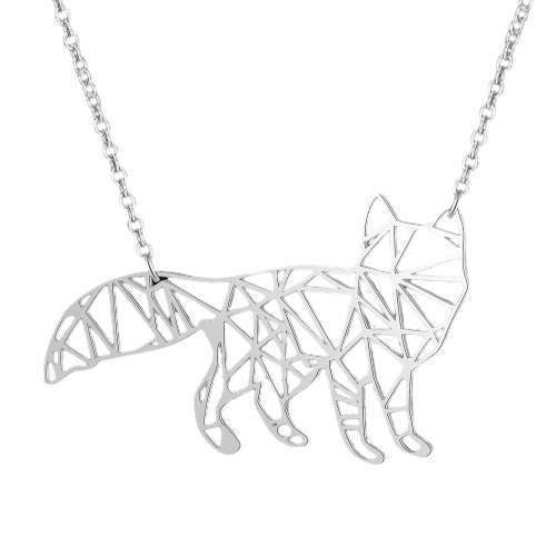 Collier Renard Origami Argenté