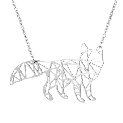 Collier Renard Origami Argenté