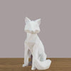 statue renard origami blanc