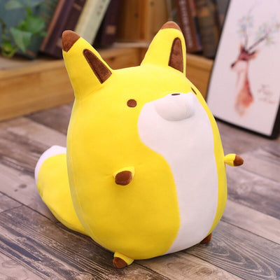 grosse peluche renard jaune