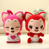 peluche renard rose et rouge bébé