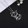 collier renard origami argent