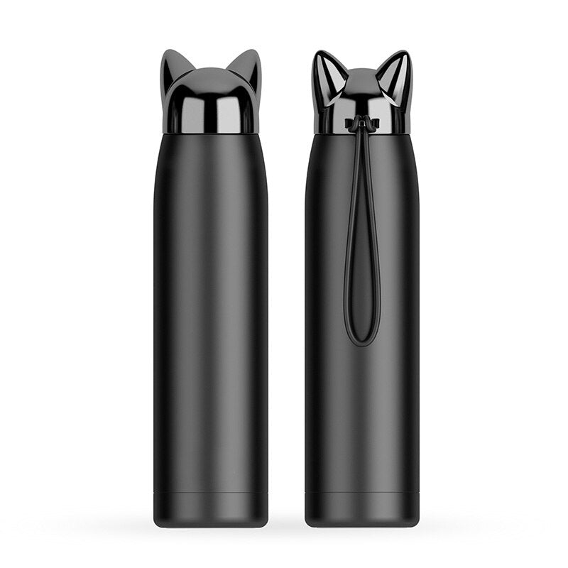 Gourde Renard Thermos Noir