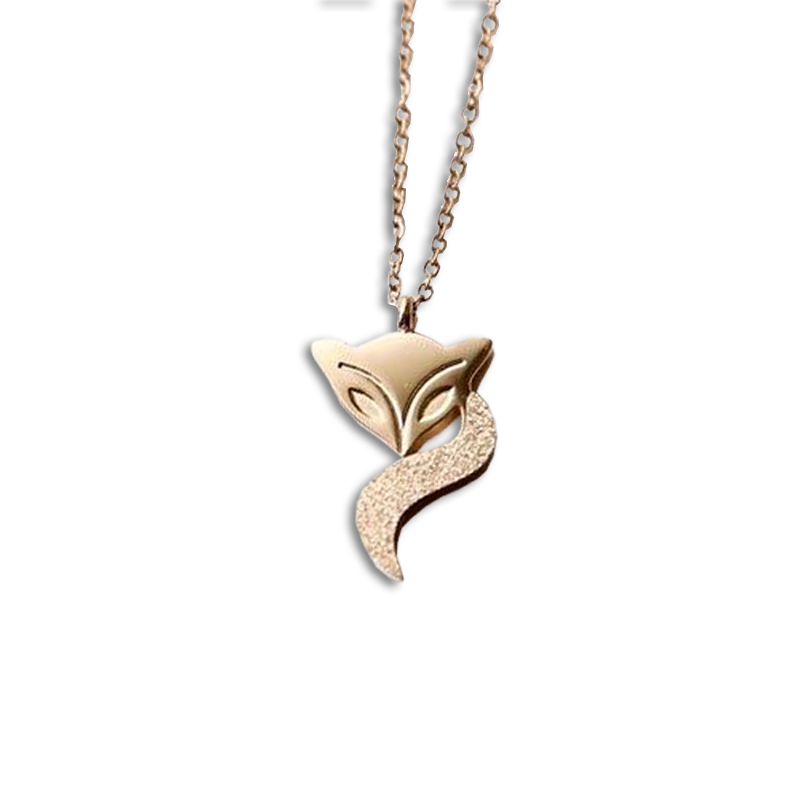 Collier Pendentif Renard En Acier Inoxydable Doré - Neuf Avec étiquettes, Thème Animal